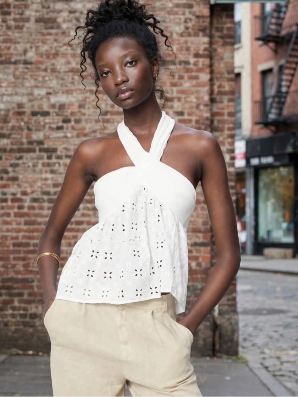 New with tags Zara Combination Embroidery Top